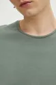 Bavlnené tričko s dlhým rukávom pánsky zelená farba Pánsky
