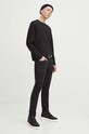 Longsleeve bawełniany męski gładki kolor czarny RS24.BUM010 czarny RS24