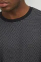 Tričko s dlhým rukávom pánsky s textúrou čierna farba Pánsky