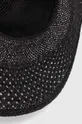 Klobúk dámsky pletený s ozdobnou stuhou čierna farba Dámsky