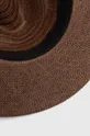 Kapelusz damski pleciony z ozdobną aplikacją kolor brązowy 100 % Papier