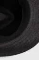 czarny Kapelusz męski pleciony z ozdobną aplikacją kolor czarny