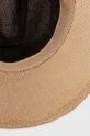 beżowy Kapelusz męski pleciony z ozdobną aplikacją kolor beżowy