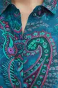 Koszula damska regular wzorzysta kolor turkusowy Damski
