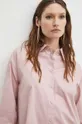 Koszula damska gładka kolor różowy Damski