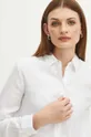 biela Ľanová košeľa dámska biela farba