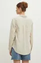 Koszula lniana damska regular gładka kolor beżowy 100 % Len