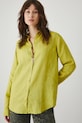 Ľanová košeľa hladké zelená farba RS24.KDD501 zelená RS24