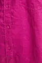 Koszula lniana damska oversize gładka kolor fioletowy Damski