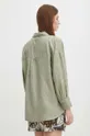 Lněná košile dámská oversize jednobarevná zelená barva <p>100 % Len</p>