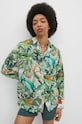 Koszula damska oversize z wiskozy wzorzysta kolor multicolor multicolor RS24.KDD701