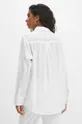 biały Koszula bawełniana damska oversize z fakturą kolor biały
