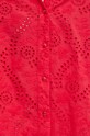 Bavlnená košeľa dámska oversize ažúrová s ozdobnou výšivkou ružová farba RS24.KDD901 ružová