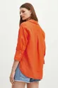 oranžová Lněná košile dámská oversize jednobarevná oranžová barva