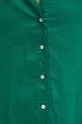 Lněná košile dámská oversize jednobarevná zelená barva Dámský