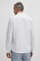 biela Ľanová košeľa pánska s golierom button-down biela farba