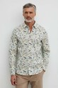 Koszula męska z kołnierzykiem klasycznym wzorzysta kolor biały RS24.KDM055 biały RS24