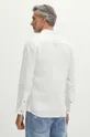 Koszula lniana męska z kołnierzykiem button-down kolor biały 100 % Len