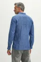 Koszula lniana męska z kołnierzykiem button-down kolor niebieski 100 % Len