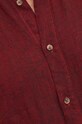 Koszula lniana męska z kołnierzykiem button-down kolor bordowy RS24.KDM071 bordowy RS24