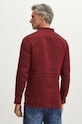 Koszula lniana męska z kołnierzykiem button-down kolor bordowy bordowy RS24.KDM071