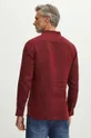 burgundské Ľanová košeľa pánska bordová farba