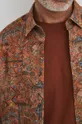 Koszula lniana męska z kołnierzykiem klasycznym kolor fioletowy fioletowy