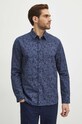 Košile pánská se vzorem tmavomodrá barva klasický námořnická modř RS24.KDM601