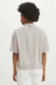 Koszula damska oversize z wiskozy kolor beżowy 100 % Wiskoza