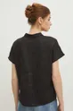 Lněná košile dámská regular jednobarevná černá barva <p>100 % Len</p>