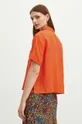 Lněná košile dámská oversize jednobarevná oranžová barva <p>100 % Len</p>
