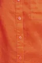 Lněná košile dámská oversize jednobarevná oranžová barva Dámský