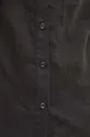 Koszula lniana damska oversize gładka kolor czarny Damski