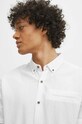 Koszula lniana męska z kołnierzykiem button down kolor biały RS24.KKM070 biały