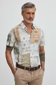 Koszula męska z kołnierzykiem klasycznym wzorzysta kolor multicolor RS24.KKM501 multicolor