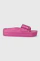 Pantofle dámské s ozdobnou přezkou růžová barva <p>Svršek: 100 % EVA Vnitřek: 100 % EVA Podrážka: 100 % EVA</p>