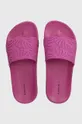 Pantofle dámské s reliéfním vzorem růžová barva růžová