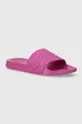Pantofle dámské s reliéfním vzorem růžová barva <p>Svršek: 100 % Polyvinylchlorid Vnitřek: 50 % Polyvinylchlorid, 50 % EVA Podrážka: 100 % EVA</p>