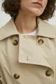 Trench kabát dámský jednobarevné béžová barva