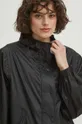 Nepromokavý kabát dámský jednobravený černá barva Dámský