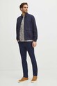 Kurtka męska typu harrington z domieszką lnu kolor granatowy RS24.KUM614 granatowy RS24