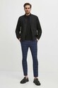 Kurtka męska typu harrington z domieszką lnu kolor czarny RS24.KUM614 czarny RS24