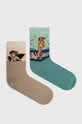 Skarpetki bawełniane damskie z kolekcji Eviva L'arte (2-pack) kolor multicolor skarpetki długie multicolor RS24.LGD251
