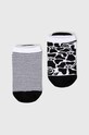 Skarpetki bawełniane damskie w kwiaty (2-pack) kolor multicolor skarpetki krótkie multicolor RS24.LGD501