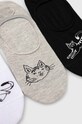 Skarpetki bawełniane damskie w koty (3-pack) kolor multicolor RS24.LGD506 multicolor RS24