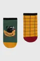 multicolor Skarpetki bawełniane męskie z kolekcji Dzień Kota (2-pack) kolor multicolor Męski