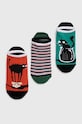 Skarpetki bawełniane męskie w koty (3-pack) kolor multicolor skarpetki krótkie multicolor RS24.LGM810