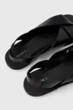 černá Kožené sandály dámské černá barva