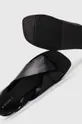 Sandały skórzane damskie gładkie kolor czarny Damski