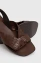 Kožené sandály dámské hnědá barva Dámský